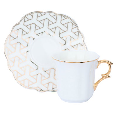 Al Saif Gallery coffee cups and saucers set, 12 pieces - white product image 1