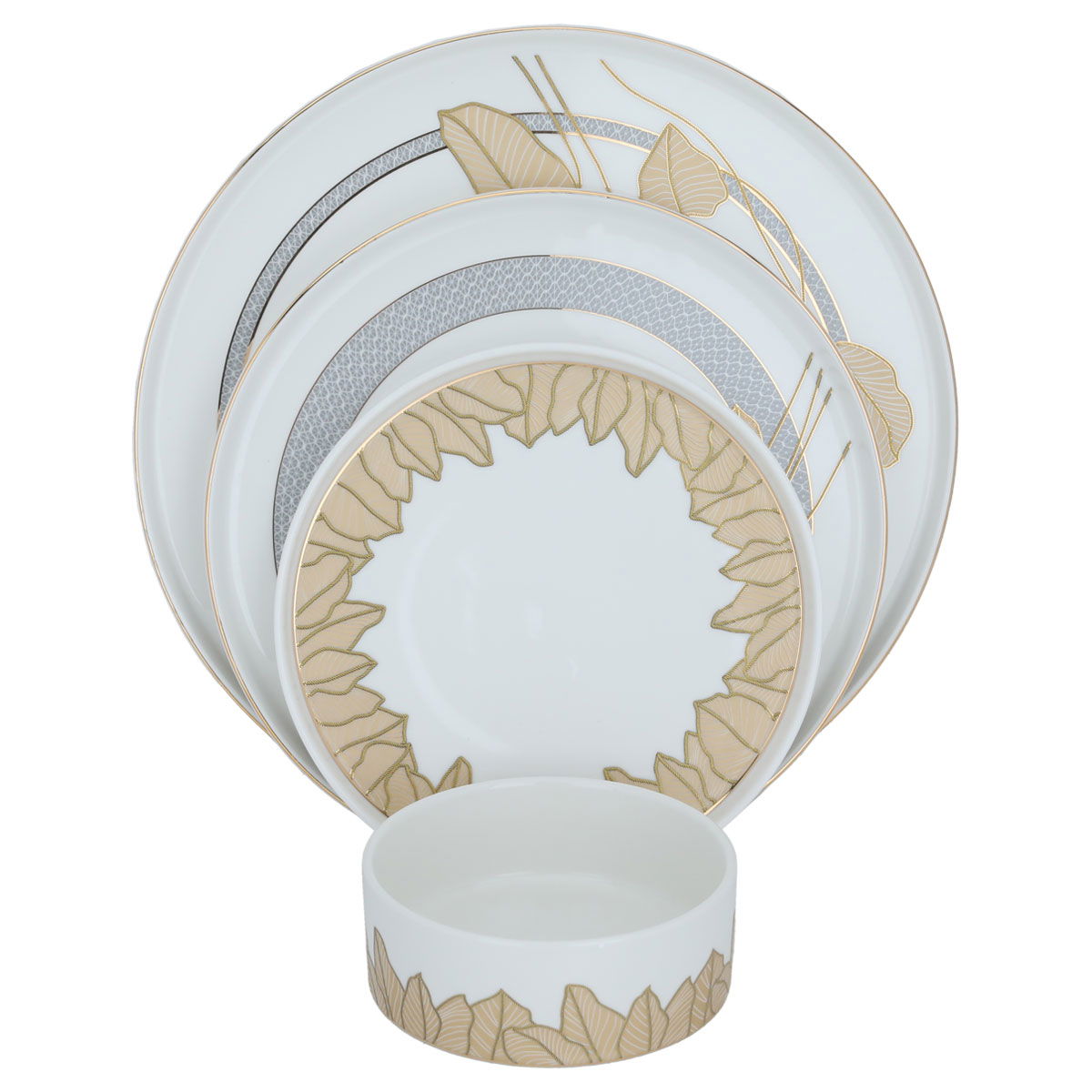 Al Saif Gallery Porcelain Serving Plates Set, Round, 16 Pieces - White product image