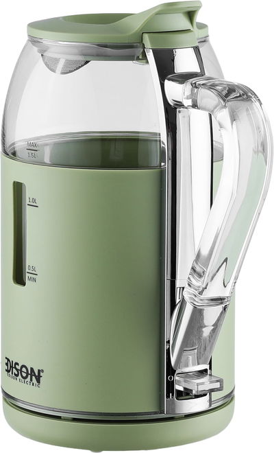 غلاية كهربائية زجاج إديسون، 2200 واط، 1.5 لتر - اخضر product image 2