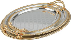 طقم طوفريات استيل السيف غاليري، 3 قطع، يد ذهبي - فضي ذهبي product image