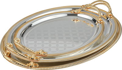 طقم طوفريات استيل السيف غاليري، 3 قطع - فضي ذهبي product image 1