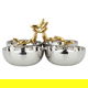 Al Saif Gallery steel serving plate, 16 x 16 x 8 cm, four sections - golden silver product image 1
