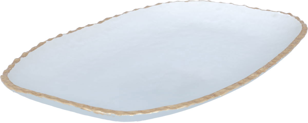Al Saif Gallery Glass Dessert Dish, 36 X 23 X 2.5 Cm - Clear Gold product image 4
