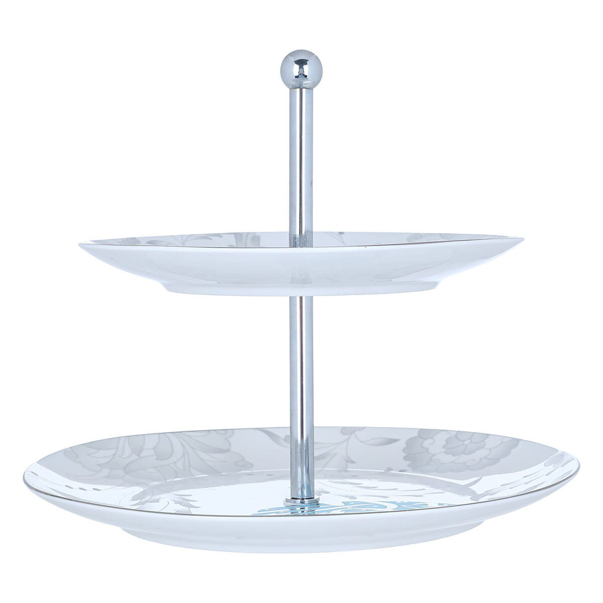 Al Saif Gallery porcelain cake stand, 2 levels, Arabic letters pattern - white product image 1