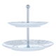 Al Saif Gallery porcelain cake stand, 2 levels, Arabic letters pattern - white product image 1
