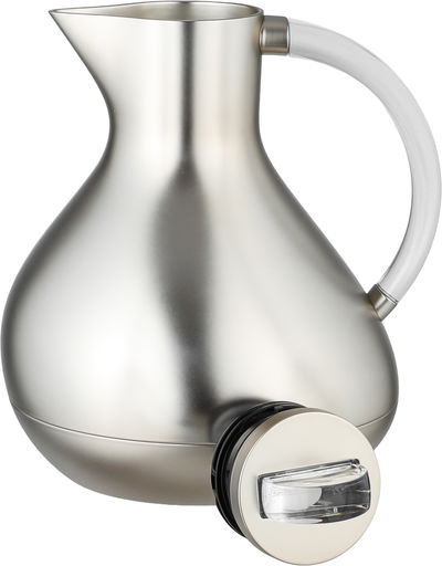 Al Saif Gallery Layal Thermos Set, 0.6/0.9 Liter, 2 Pieces, Glass Interior, Plastic Exterior, Transparent Handle, Push Button - Transparent Silver product image 9