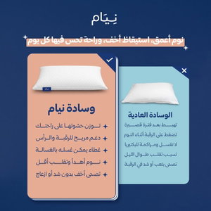 وسادة نوم كبيرة ميموري فوم نيام، 92×51 سم - ابيض product image 2