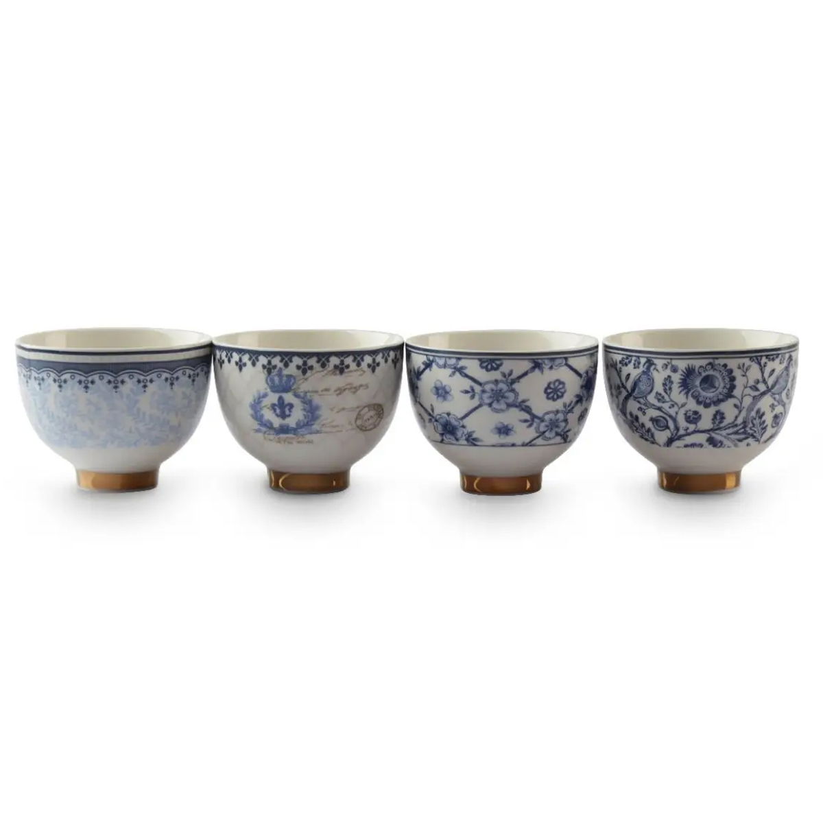 Al Saif Gallery ceramic cup set, 12 pieces, blue-white wood product image