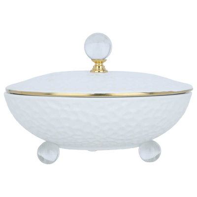 تمرية بورسلان بغطاء السيف غاليري، 6.5 انش، 16×16×6 سم - أبيض product image 1