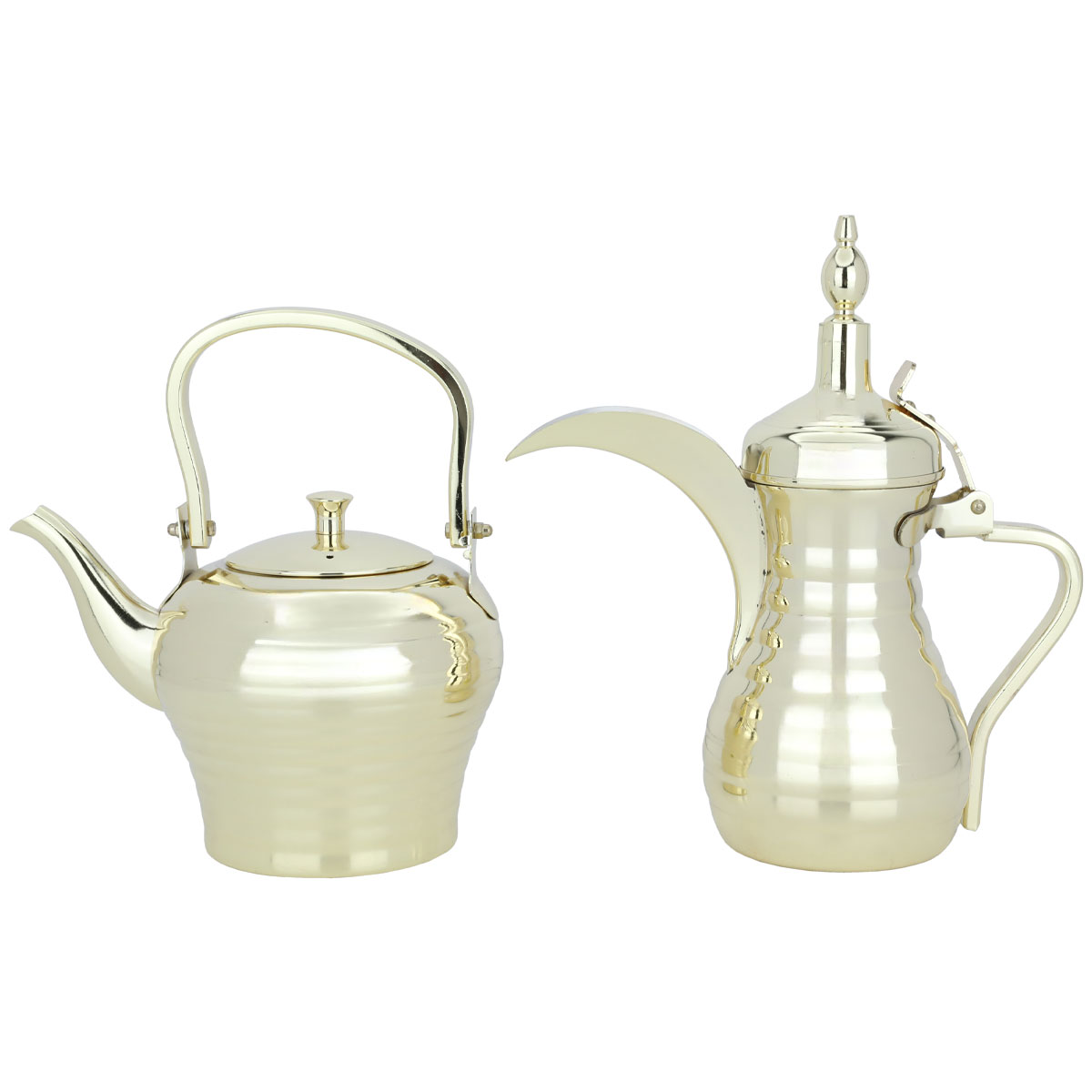 Al Saif Gallery Dallahjug Set, Steel, 1.4/2 Liter - Gold product image