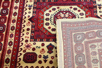 سجاده سوبر تيماء شكل مستطيل، 0.80×2 سم، صنع آلياً - احمر بيج product image 2