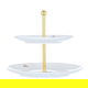 Al Saif Gallery porcelain cake stand, 2 levels, bird pattern - white product image 1