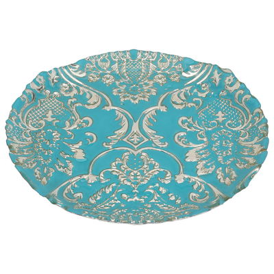 Al Saif Gallery Glass Serving Plate, 21X21X2 Cm - Turquoise product image 1