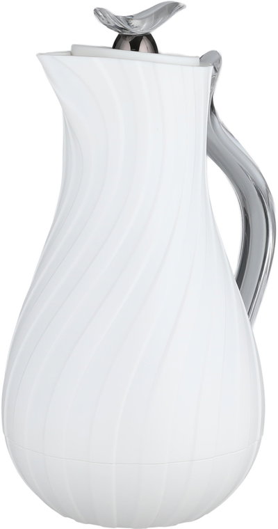 Glory Layal Thermos, 1 Liter, Glass Interior, Transparent Handle, Push-Button Lid - White product image 4