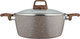 Rocky Granite Cooking Pot, 24cm, Deep, Wooden Handles, Glass Lid - Brown product image 1