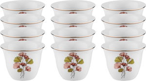 Al Saif Gallery Porcelain Arabic Coffee Cup Set, Rosewood, 12 Pieces - White product image