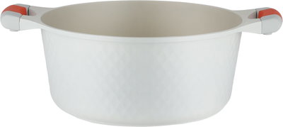 طقم قدور داي كاست الومنيوم روبوست، 7 قطع، غطاء زجاج، يد سيليكون - كريمي product image 3