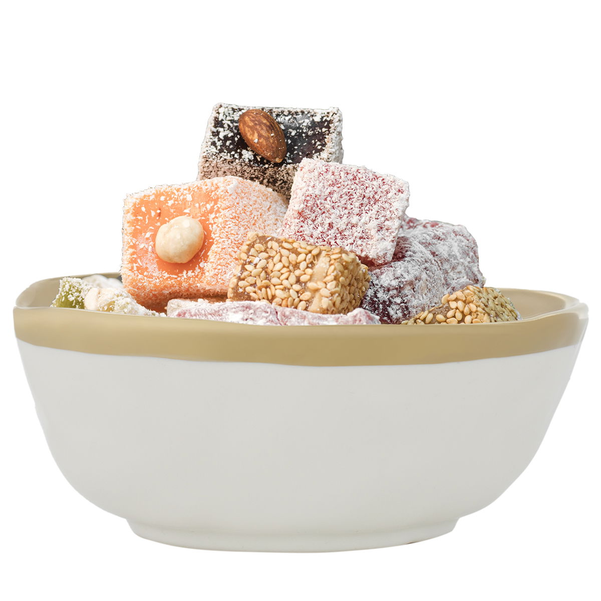 زبدية بورسلان السيف غاليري، بحافة ذهبي، دائري عميق - أبيض product image 2