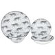 طقم سفرة بورسلان السيف غاليري، دائري، نقش فهد أسود، 24 قطعة - أبيض product image 4
