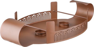 Al Saif Gallery Porcelain Food Warmer, 14.5 inches, 44x24x12 cm, Steel Base, Glass Lid, Oval - White Brown product image 4