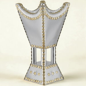 مبخرة سورية ستانلس ستيل، 14x14x28 سم - فضي ذهبي product image