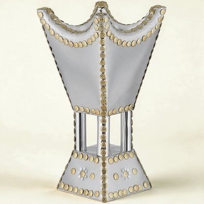 مبخرة سورية ستانلس ستيل، 14x14x28 سم - فضي ذهبي product image 1