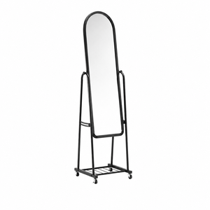 مراية ستاند زجاج، 158×40 سم، ستاند معدن - اسود product image 2
