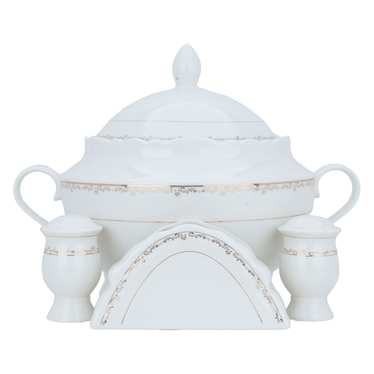 Al Saif Gallery Porcelain Dining Set, 65 Pieces - Golden White product image 3