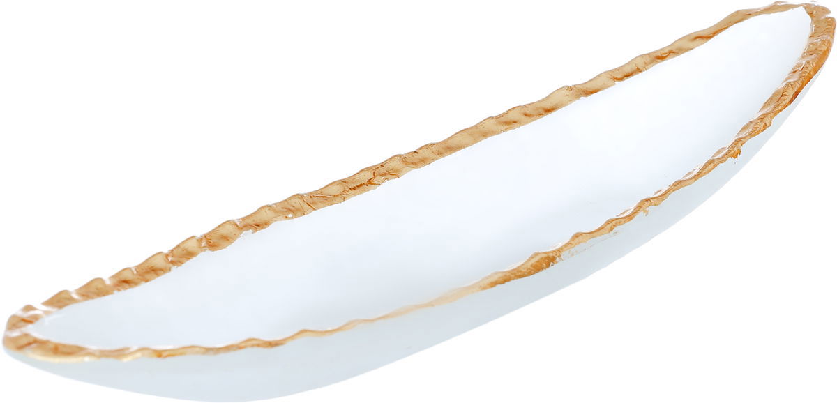 صحن حلا زجاج السيف غاليري، 30×7×3 سم، بيضاوي - شفاف ذهبي product image 4