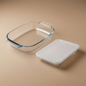 طقم صواني فرن زجاج بايريكس، قطعتين - شفاف product image