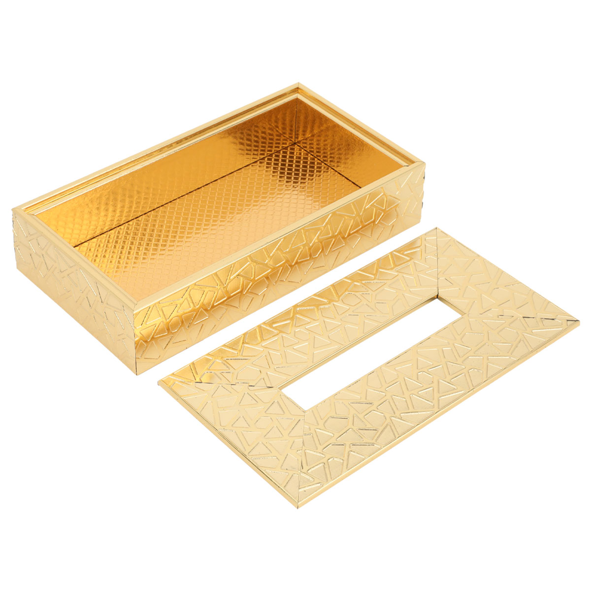 Diamond Glow Wooden Tissue Box, 23 x 12 x 5.5 cm - Gold product image 2