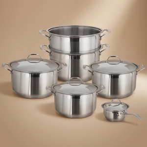 طقم قدور استيل روكي، 11 قطع - فضي product image