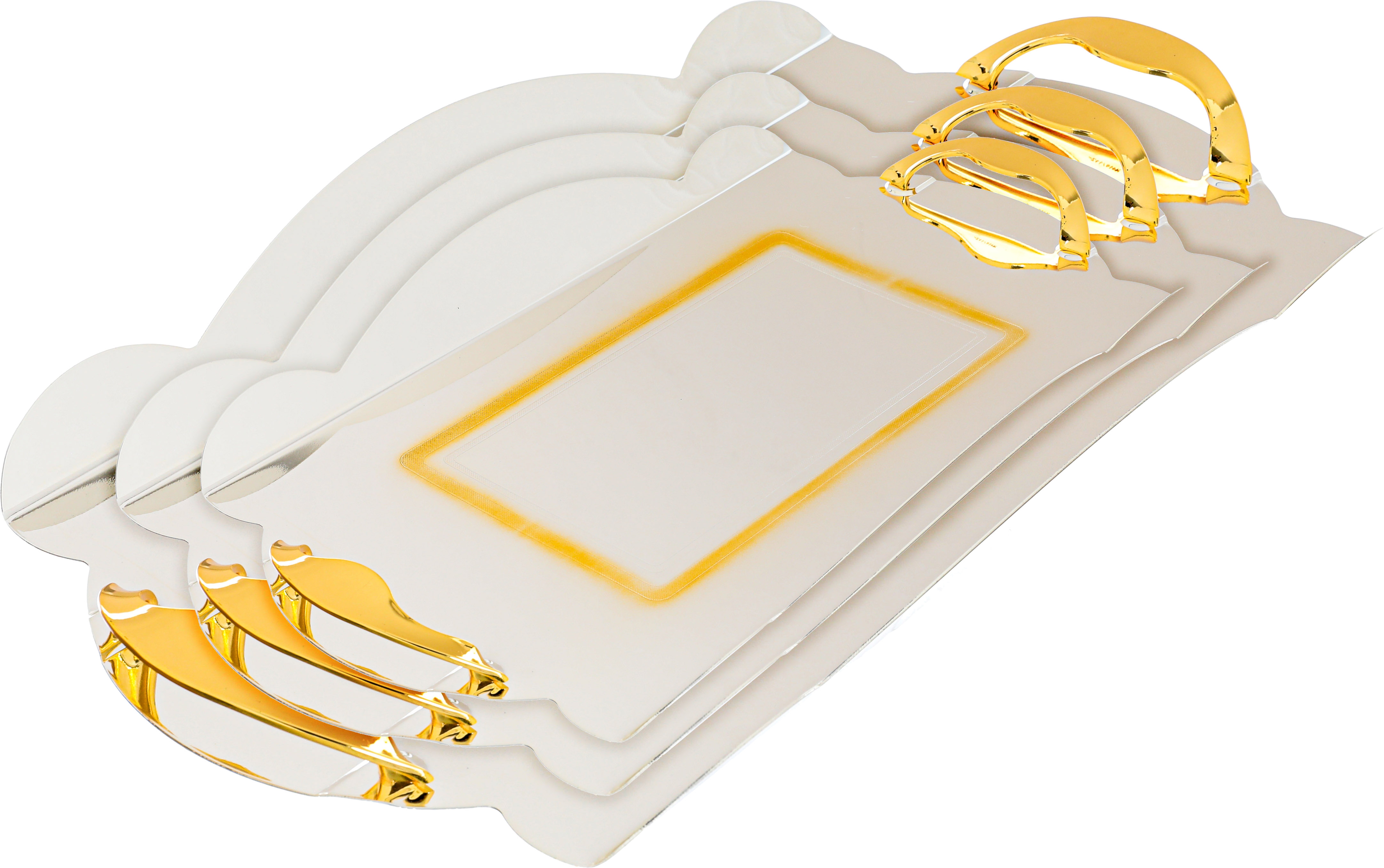 Al Saif Gallery steel topper set, 3 pieces, rectangular - white product image