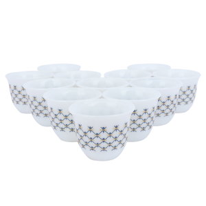 طقم فناجين قهوة عربي بورسلان السيف غاليري، 12 قطعة - ابيض ازرق product image