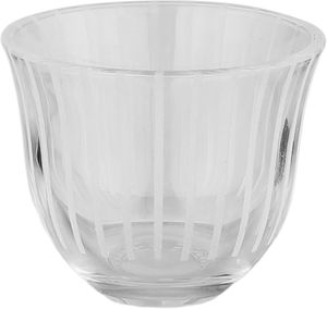 Al Saif Gallery Glass Cups and Tea Set, 18 Pieces, Stainless Steel Saucers, Palm Tree Pattern - Clear Silver product image 2