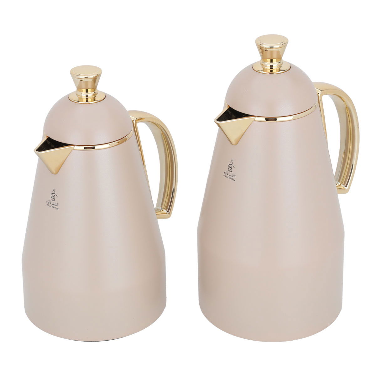 Al Saif Gallery Ruwayda thermos set, 1 liter, thermal glass inner container, steel outer shell - light brown product image 2