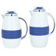 Al Saif Gallery thermos set, two pieces, 0.7/1 liter, glass inner container, plastic outer shell - white blue product image 1