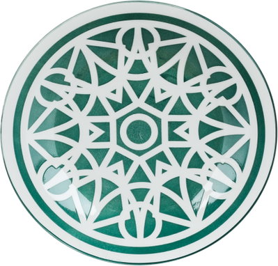 طقم تقديم سفرة بورسلان السيف غاليري، 16 قطعة، نقوش هندسية - أبيض اخضر product image 4