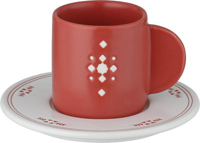 طقم فناجين قهوة تركي بورسلان ون مور، 90 مل، 12 قطعة - أبيض بني product image 2