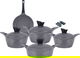 طقم قدور جرانيت تورنادو، 9 قطع - رمادي product image 1