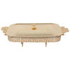 سخان طعام زجاج بغطاء وقاعدة استيل السيف غاليري، مستطيل - ذهبي product image 1