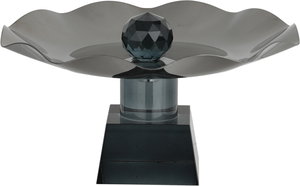 ستاند تقديم ستانلس استيل السيف غاليري، 28x28x12 سم، قاعدة مربع زجاج - أسود product image 2