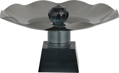 ستاند تقديم ستانلس استيل السيف غاليري، 28x28x12 سم، قاعدة مربع زجاج - أسود product image 2