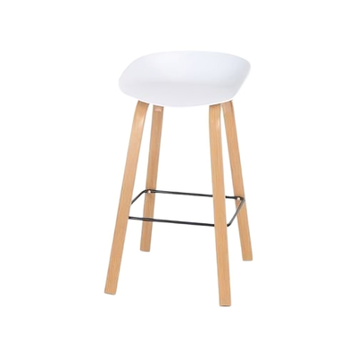 كرسي بار مودرن خشب ومعدن، 80×42×44 سم، قاعدة قماش - ابيض product image 3
