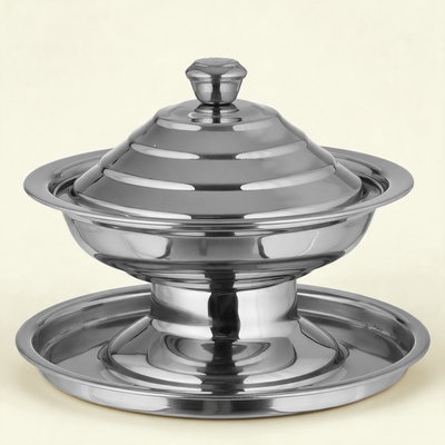 تمرية بغطاء ستانلس ستيل السيف غاليري، 14 سم، سادة - فضي product image 1