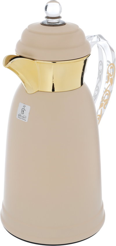 Al Saif Gallery Qamar thermos set, 1 liter, thermal glass inner container, steel outer shell - beige product image 5
