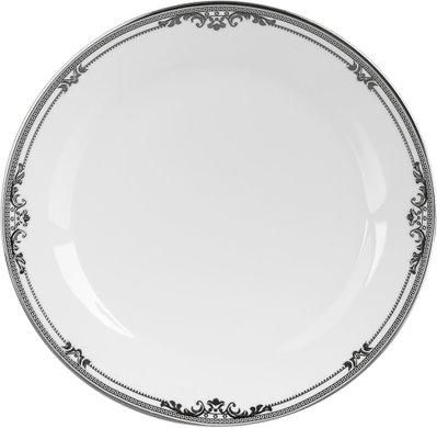 طقم سفرة بورسلان ريدج، 122 قطعة - ابيض فضي product image 10