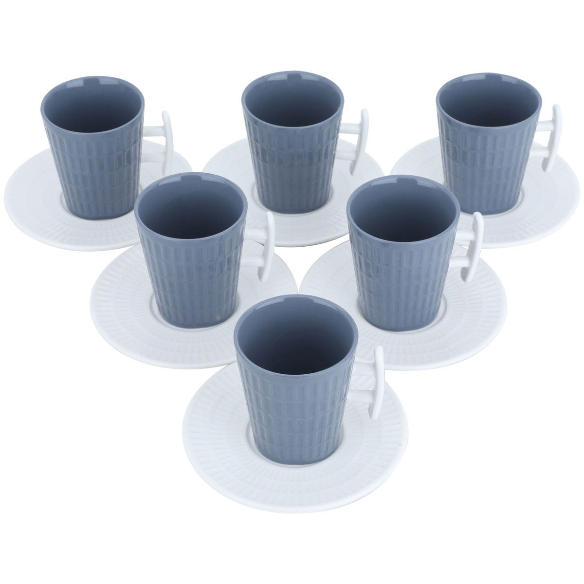 Al Saif Gallery Ceramic Tea Cups Set, 12 Pieces - Grey product image 2