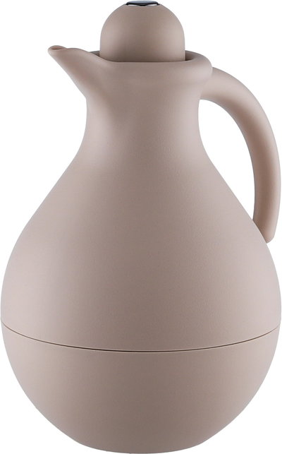 Banan Timeless Thermos, 1 Liter, Glass Interior, Push-Button Lid - Light Brown product image 4