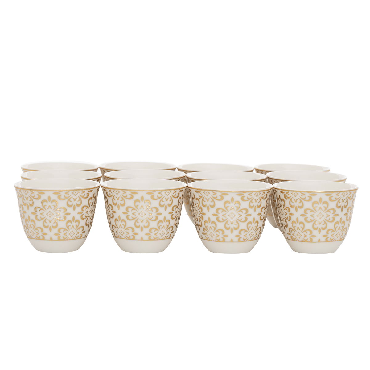 Al Saif Gallery porcelain coffee cup set, rose pattern, 12 pieces - white product image 2
